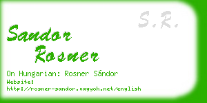 sandor rosner business card